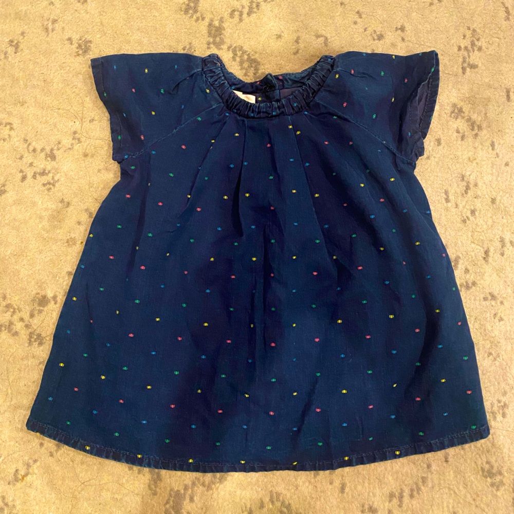 Gucci Kids Navy Blue Dress with Colorful Dots
